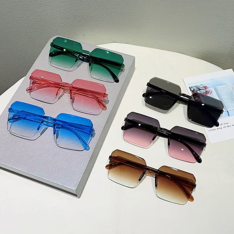 Designer Sunglasses - Kacamata Hitam Tanpa Bingkai Vintage Baru,