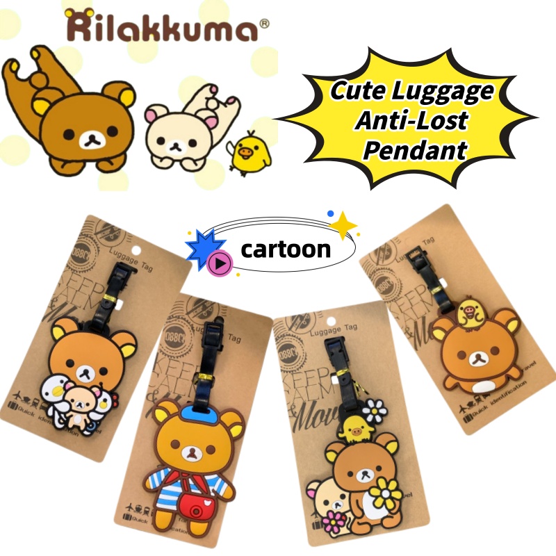 Travel Luggage Set - Tag Bagasi Kreatif Rilakkuma yang Dipersonalisasi,