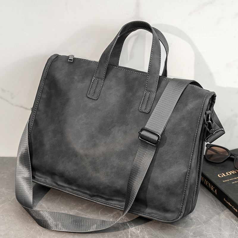 Leather Briefcase - Tas Tangan Pria Bisnis Kasual Tas