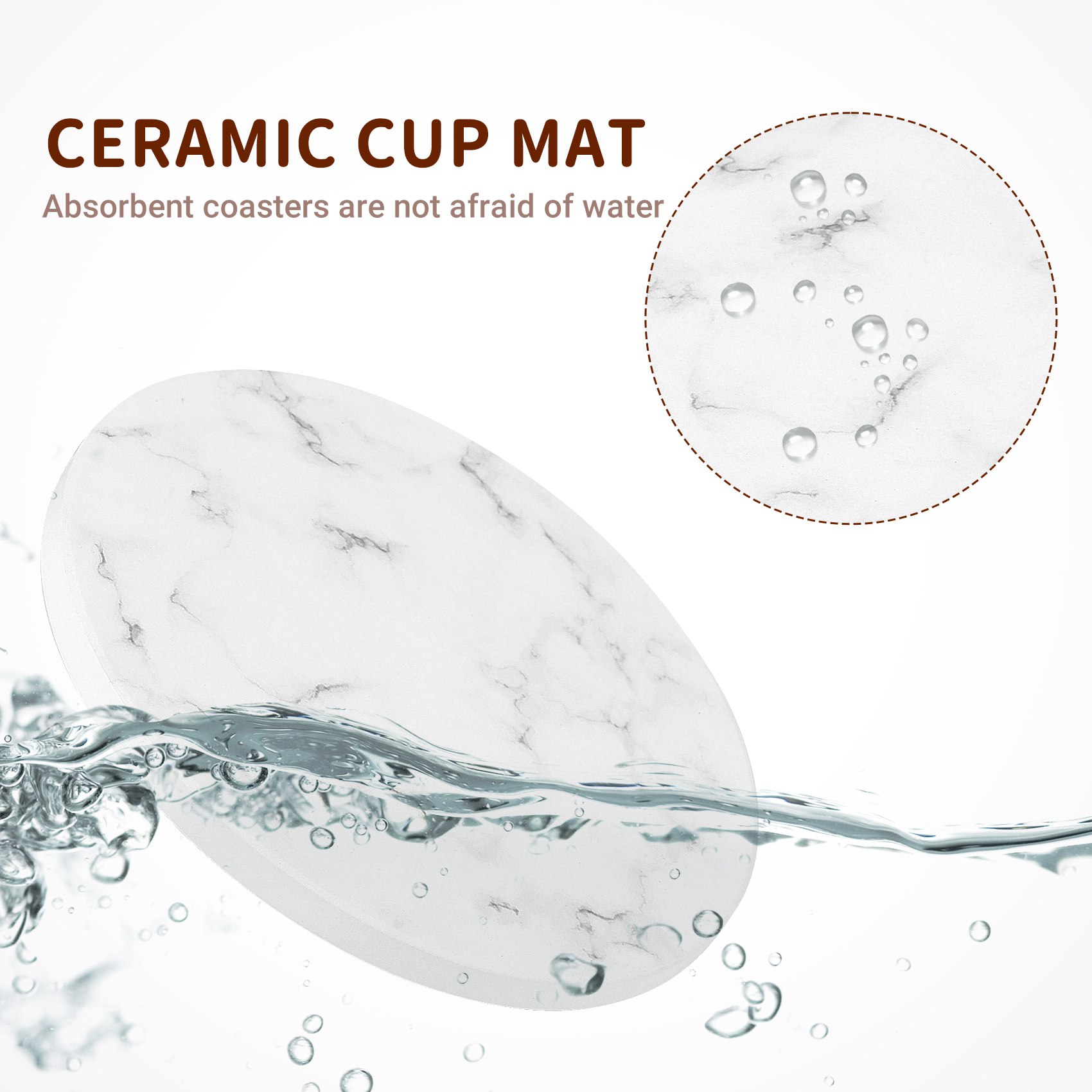 Marble Coaster Set - ABAH-Tatakan Gelas Penyerap Untuk Minuman, Set