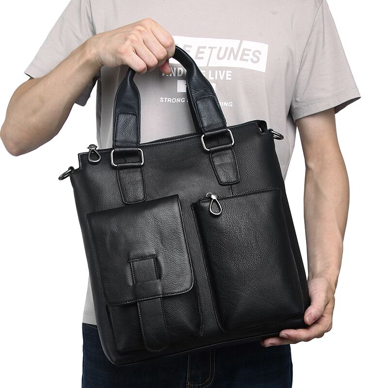 Leather Briefcase - Tas Tangan Vertikal Pria Tas Kantor