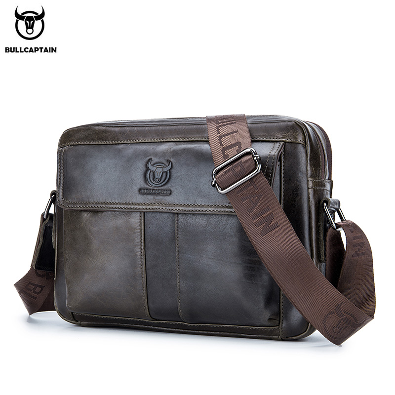 Leather Briefcase - BULLCAPTAIN tas selempang pria kulit asli,