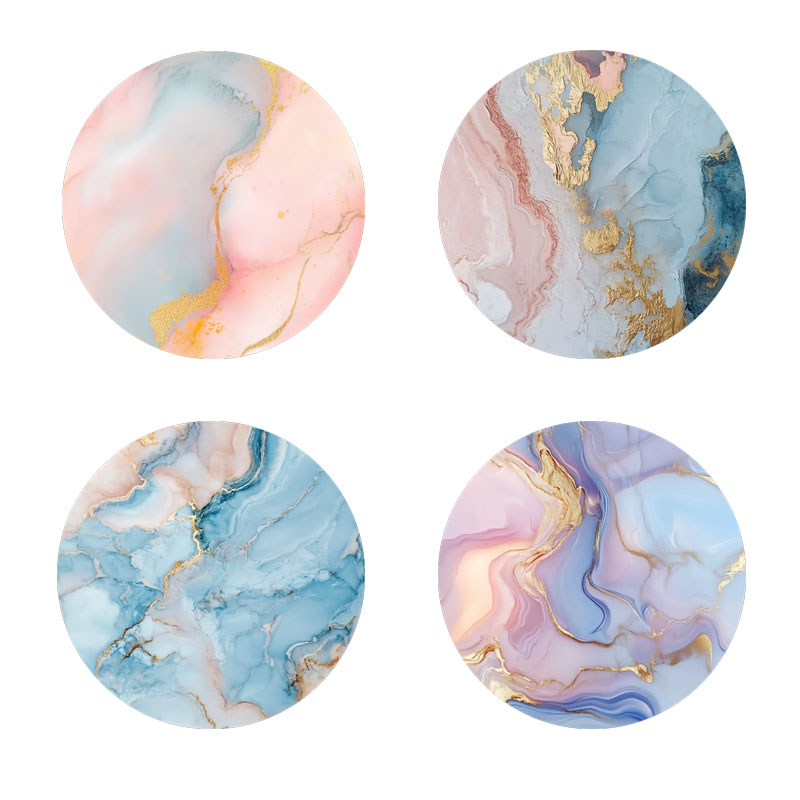 Marble Coaster Set - 4 Buah Tatakan Gelas Bermotif Marmer,