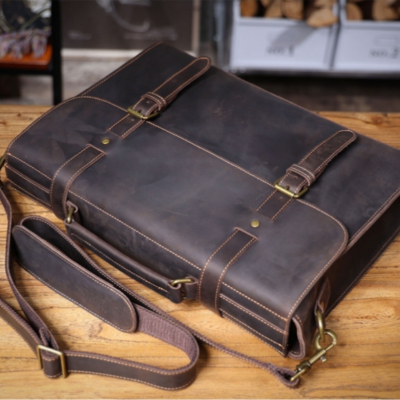 Leather Briefcase - Tas tangan pria kulit asli mewah,