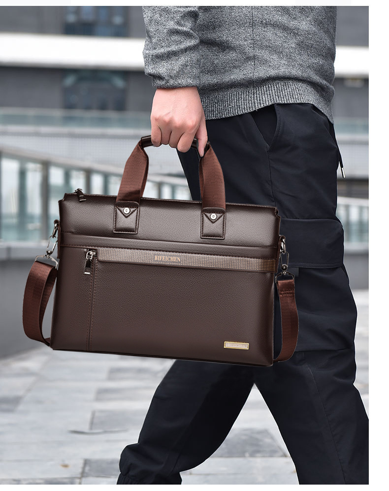 Leather Briefcase - Tas Tangan Pria Merek Mewah Baru