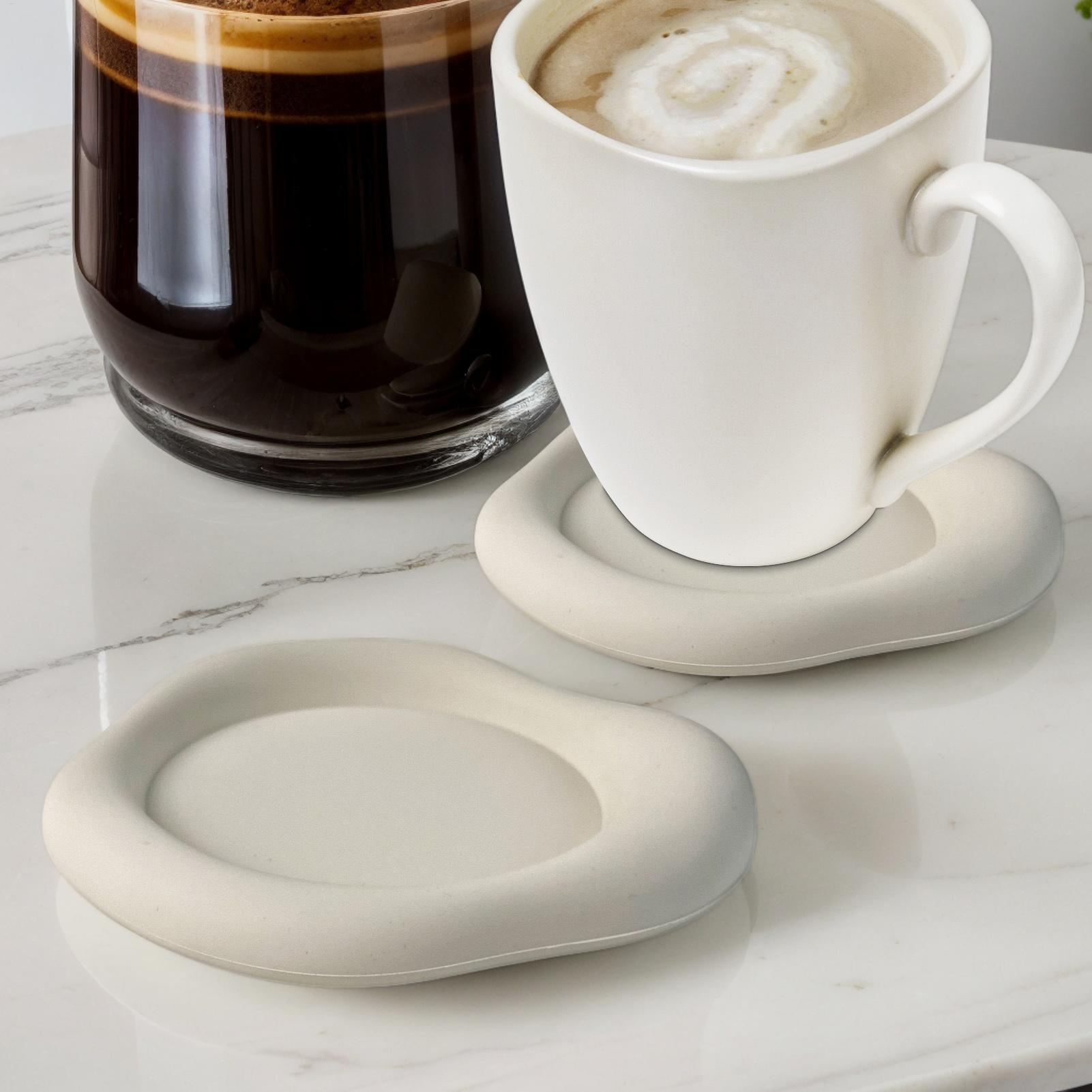 Marble Coaster Set - Alas Minuman Silikon Anti Selip Bentuk