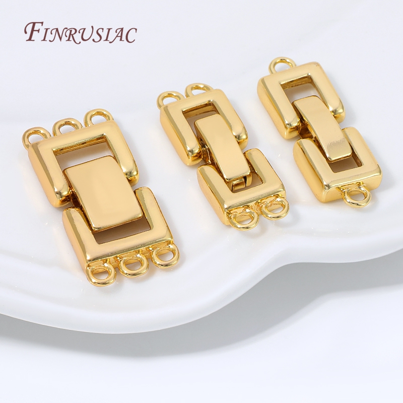 Gold Plated Jewelry - Konektor Gesper Berlapis Emas 18K Multi