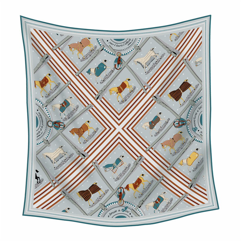 Cashmere Scarf - Selendang Sutra Kasmir Bermotif Fashion 90CM,
