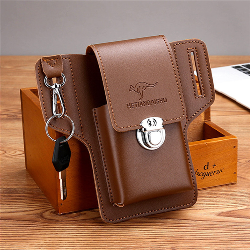 Leather Wallet Men - Tas Sabuk Ponsel untuk Pria, Kantong