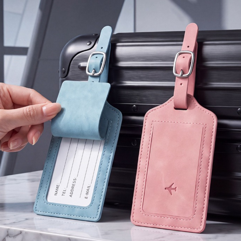 Travel Luggage Set - 1 buah label bagasi kulit PU