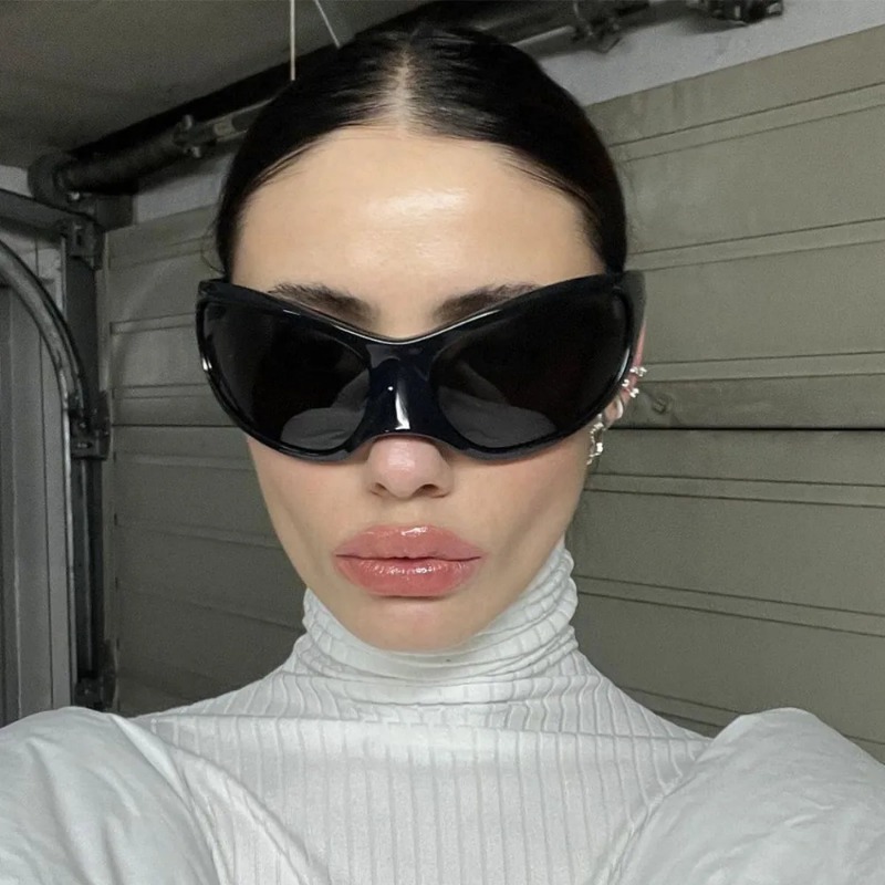 Designer Sunglasses - Kacamata Punk Y2K Baru Wanita Pria
