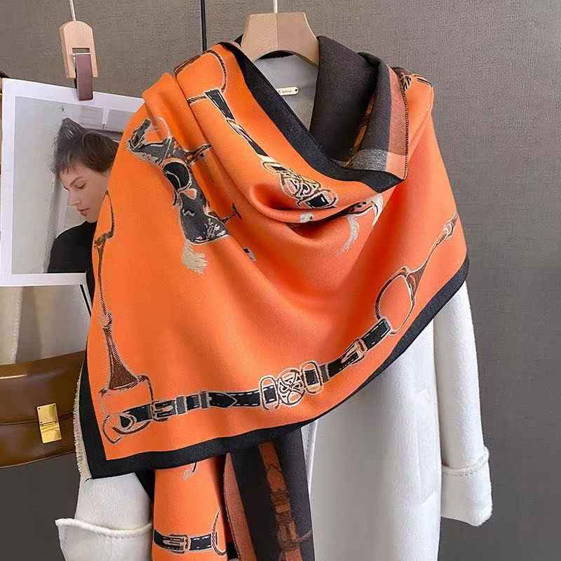 Cashmere Scarf - Syal Kasmir Imitasi Retro Rider Horse