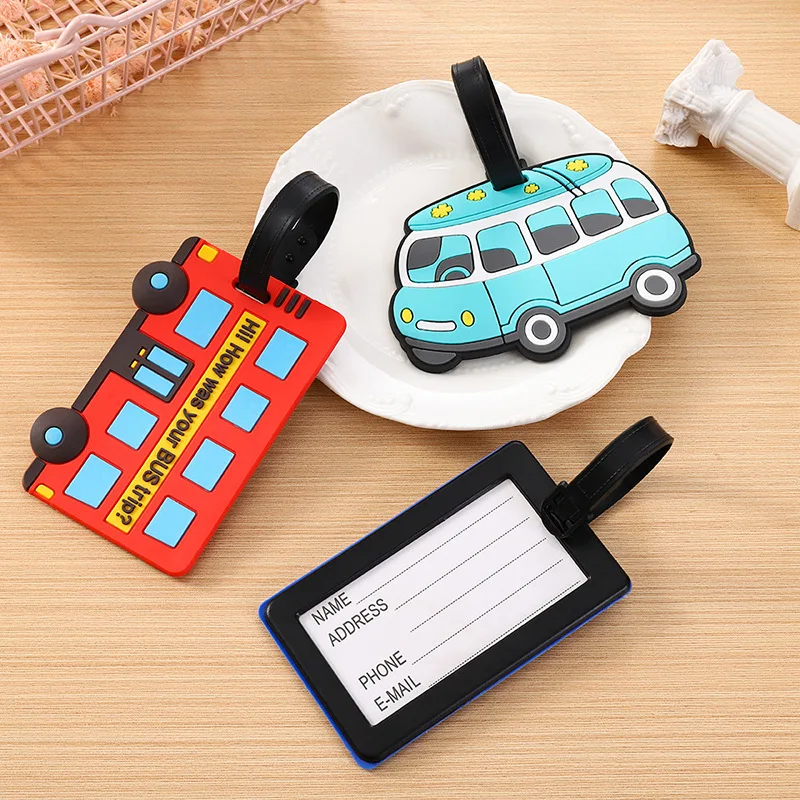 Travel Luggage Set - Tag bagasi silikon mobil kartun lucu