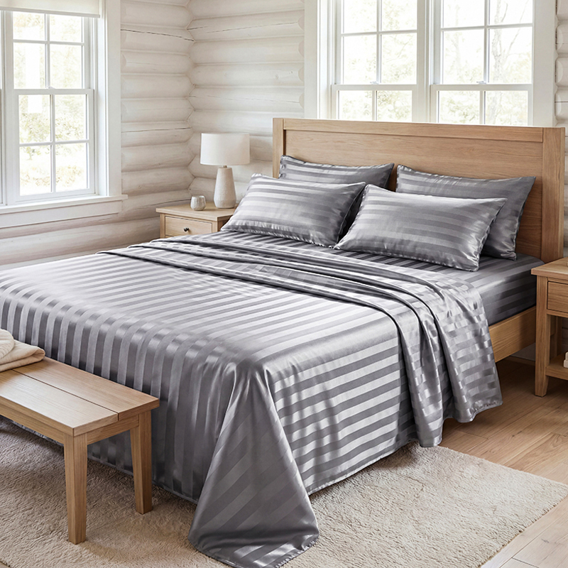 Silk Pillowcase - Set Sprei Satin Bergaris Anti Kusut,