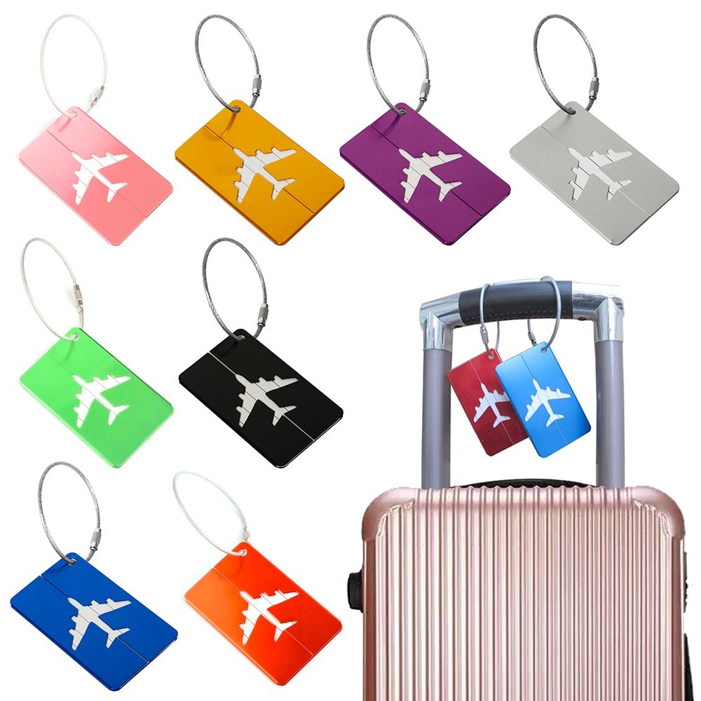 Travel Luggage Set - Label bagasi perjalanan Aluminium, koper bagasi