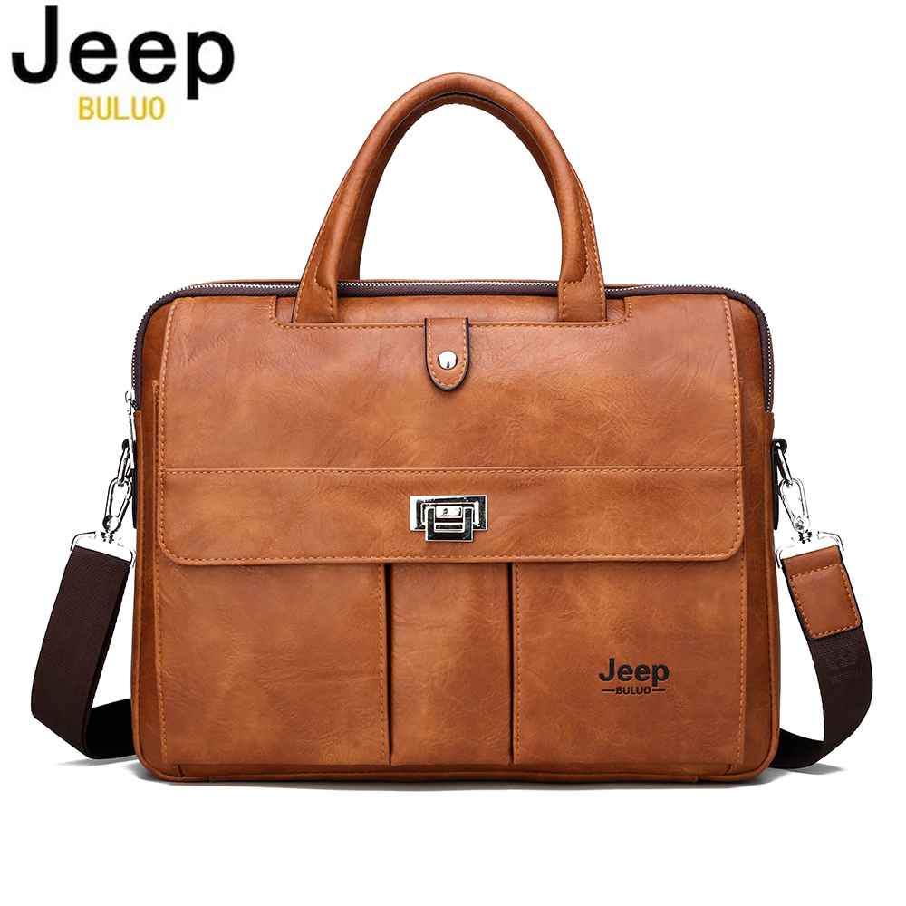 Leather Briefcase - Tas Kulit Pria Jeep Buluo, Tas