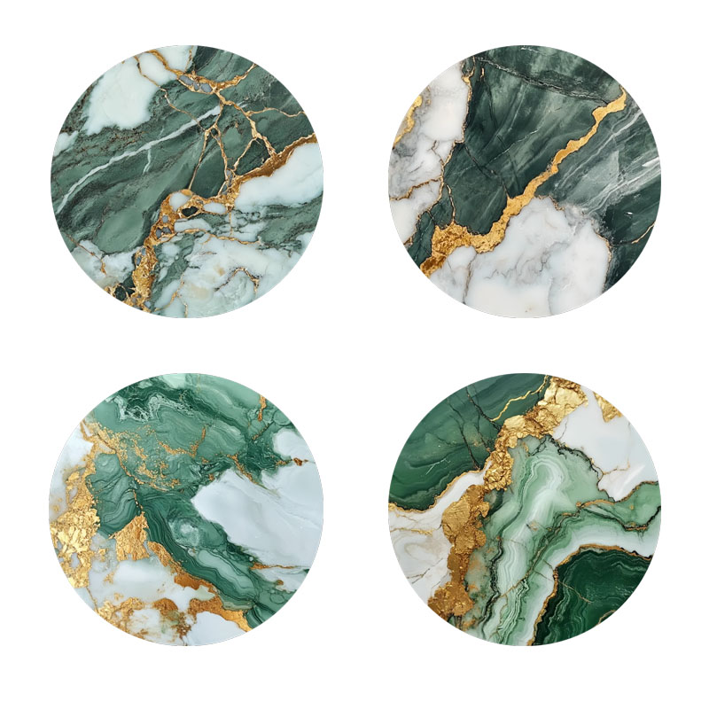 Marble Coaster Set - 4 Buah Tatakan Gelas Bermotif Marmer,