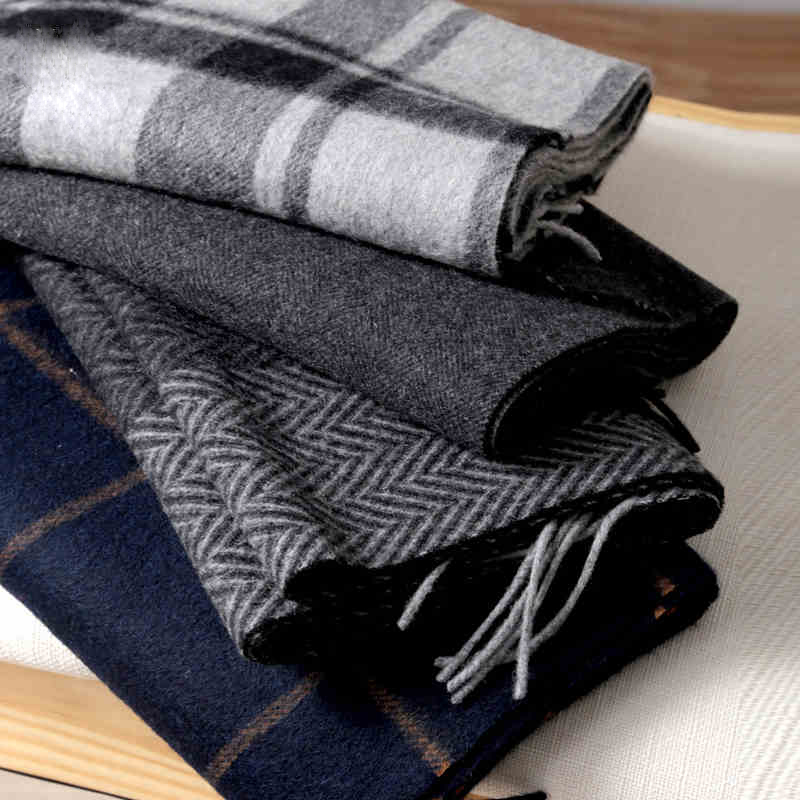 Cashmere Scarf - Syal Pashmina Syal Wol Kotak-kotak Solid