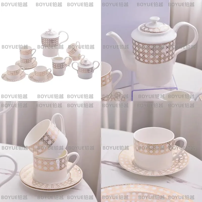 Luxury Gift Set - Set Cangkir Kopi Bone China Mewah