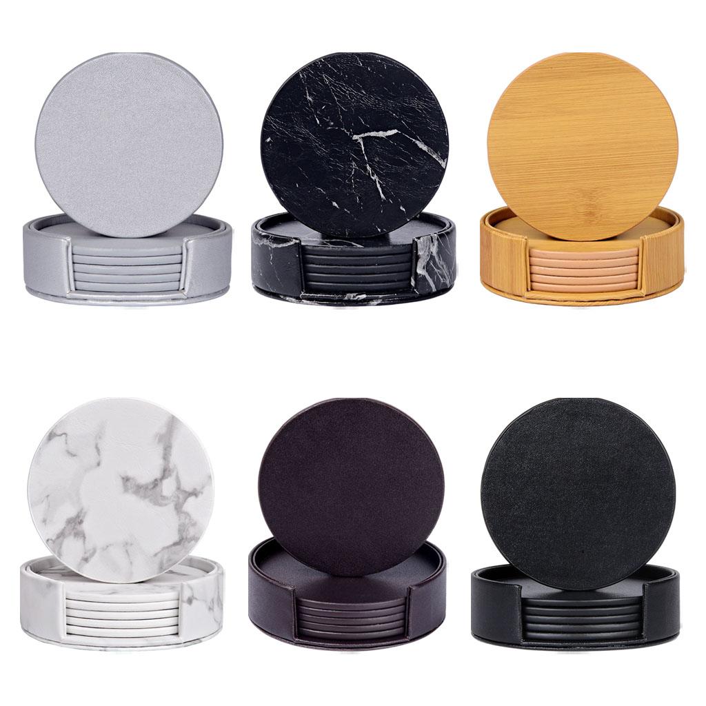 Alas Gelas Marmer Bulat dengan - Marble Coaster Set ulasan dan harga