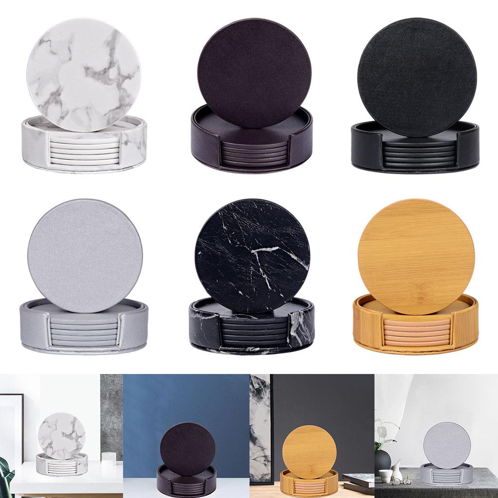 Alas Gelas Marmer Bulat dengan - Marble Coaster Set ulasan dan harga