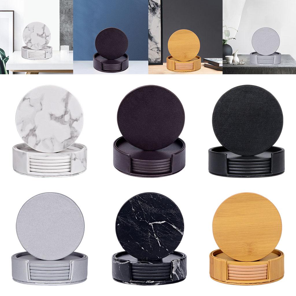 Alas Gelas Marmer Bulat dengan - Marble Coaster Set ulasan dan harga