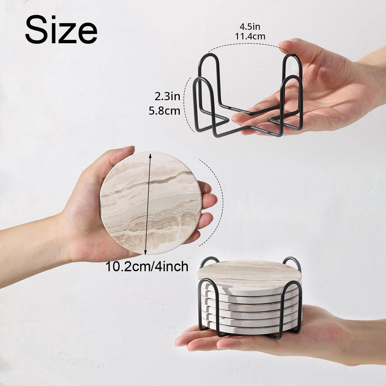 6Pcs Set Coaster Minuman denga - Marble Coaster Set ulasan dan harga