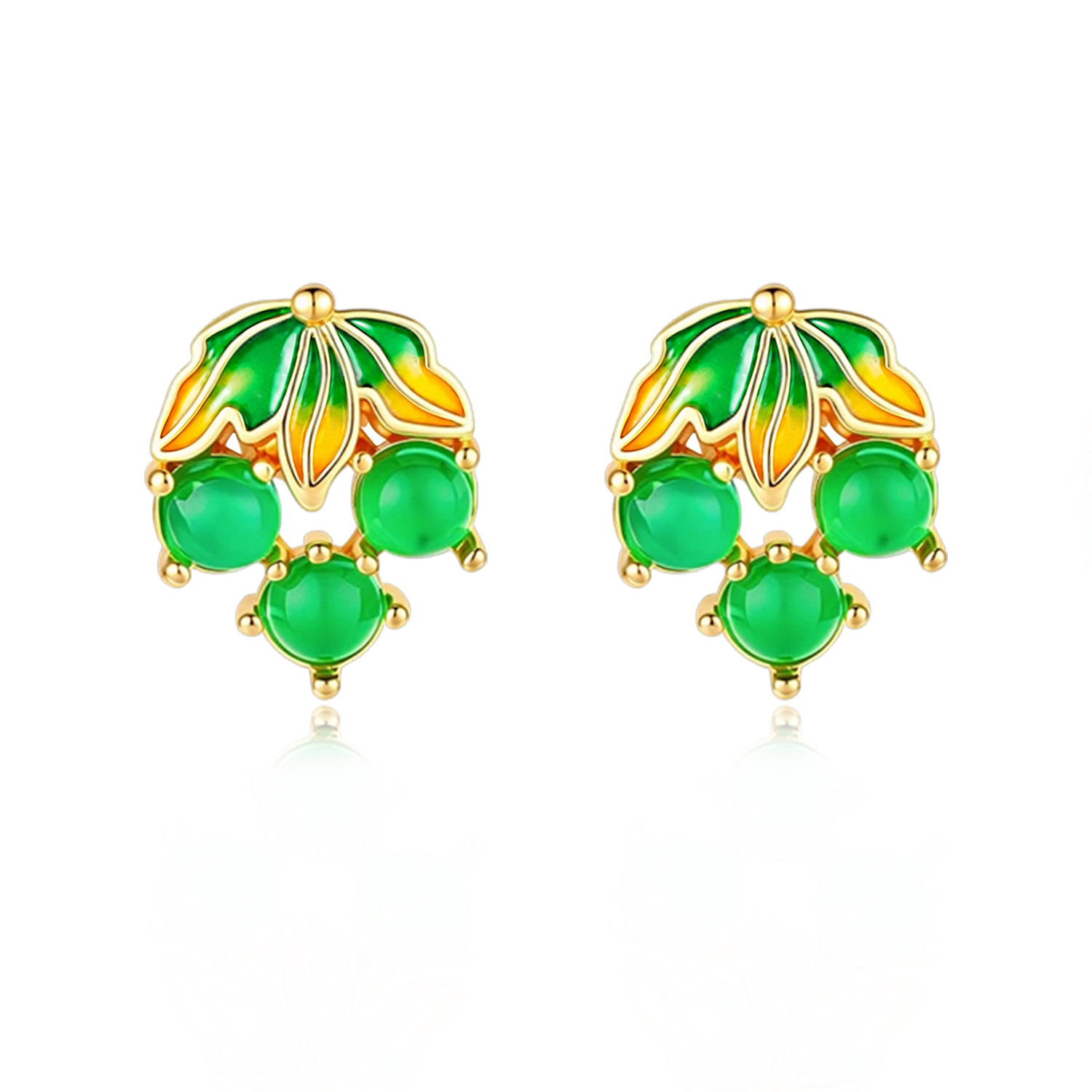 Anting-anting Batu Giok Burma  - Gold Plated Jewelry ulasan dan harga