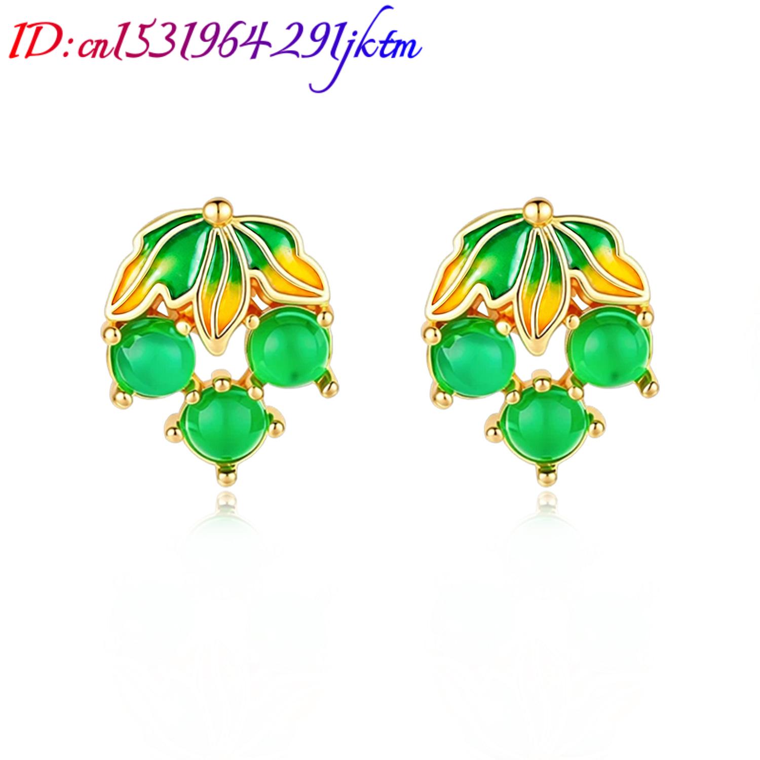 Anting-anting Batu Giok Burma  - Gold Plated Jewelry ulasan dan harga