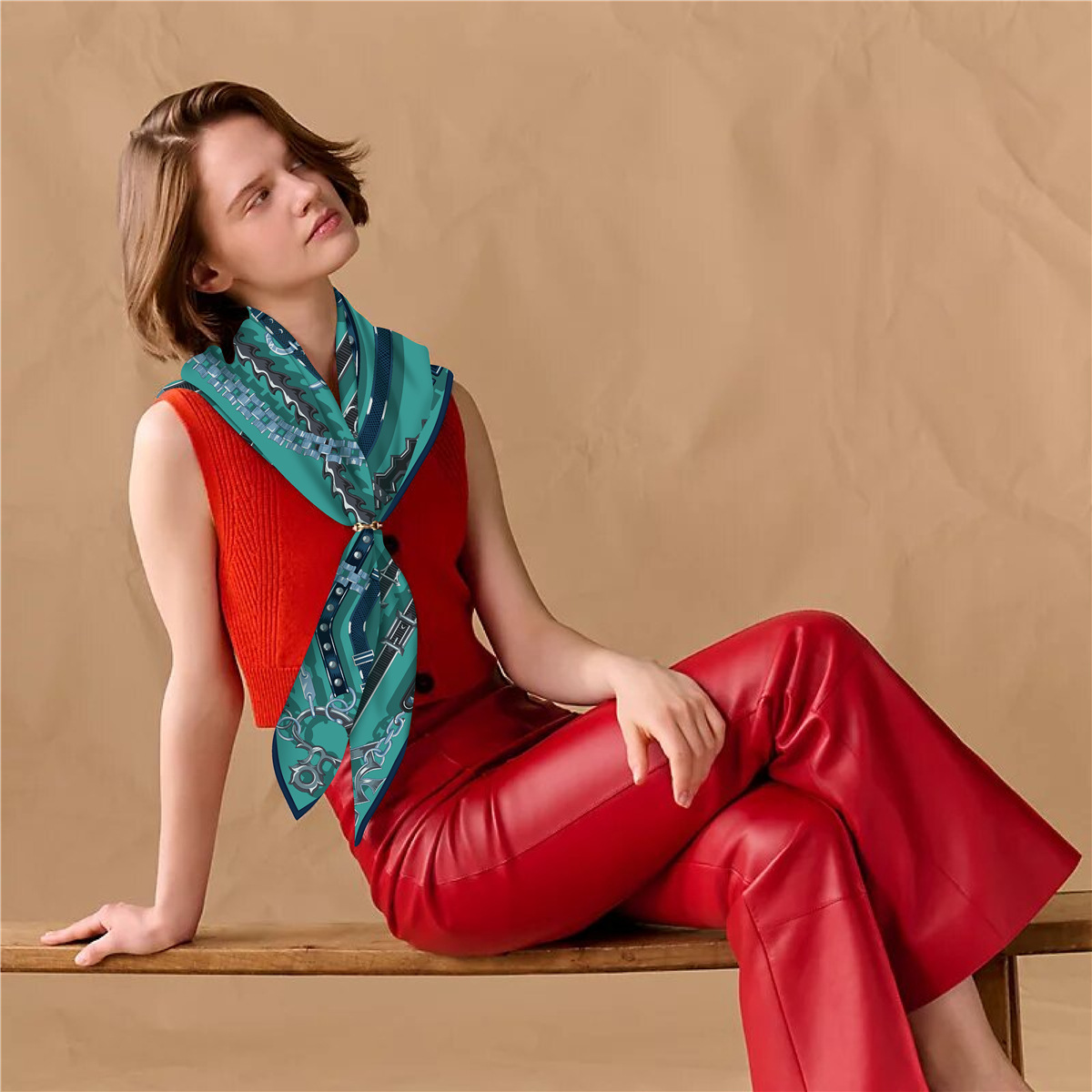 Selendang Sutra Kasmir Twill M - Cashmere Scarf ulasan dan harga