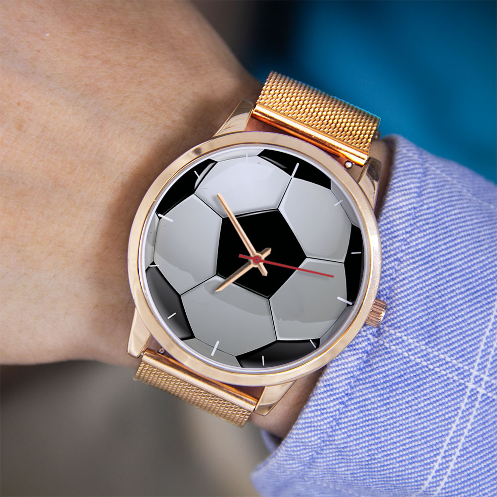 Jam Tangan Pria Desain Sepak B - Gold Plated Jewelry ulasan dan harga