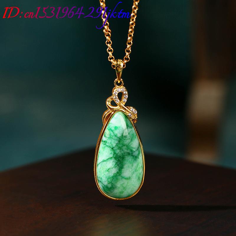 Kalung Liontin Batu Giok Alami - Gold Plated Jewelry ulasan dan harga