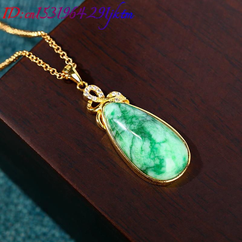 Kalung Liontin Batu Giok Alami - Gold Plated Jewelry ulasan dan harga