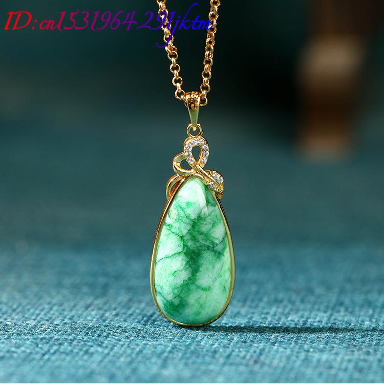 Kalung Liontin Batu Giok Alami - Gold Plated Jewelry ulasan dan harga