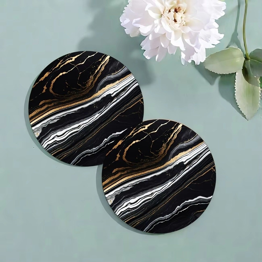 6 buah tatakan gelas kayu beru - Marble Coaster Set ulasan dan harga