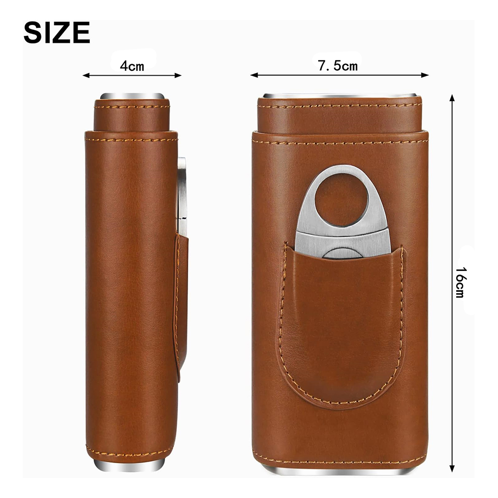 LMETJMA Kotak Cerutu Kulit 3 J - Premium Cigar Case ulasan dan harga