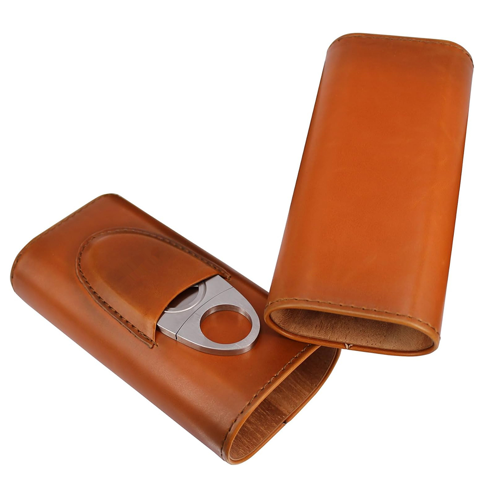 LMETJMA Kotak Cerutu Kulit 3 J - Premium Cigar Case ulasan dan harga