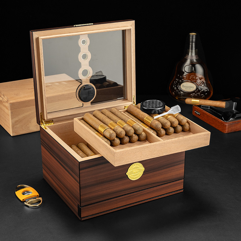 Kotak Humidor Cerutu Kayu Mewa - Luxury Gift Set ulasan dan harga