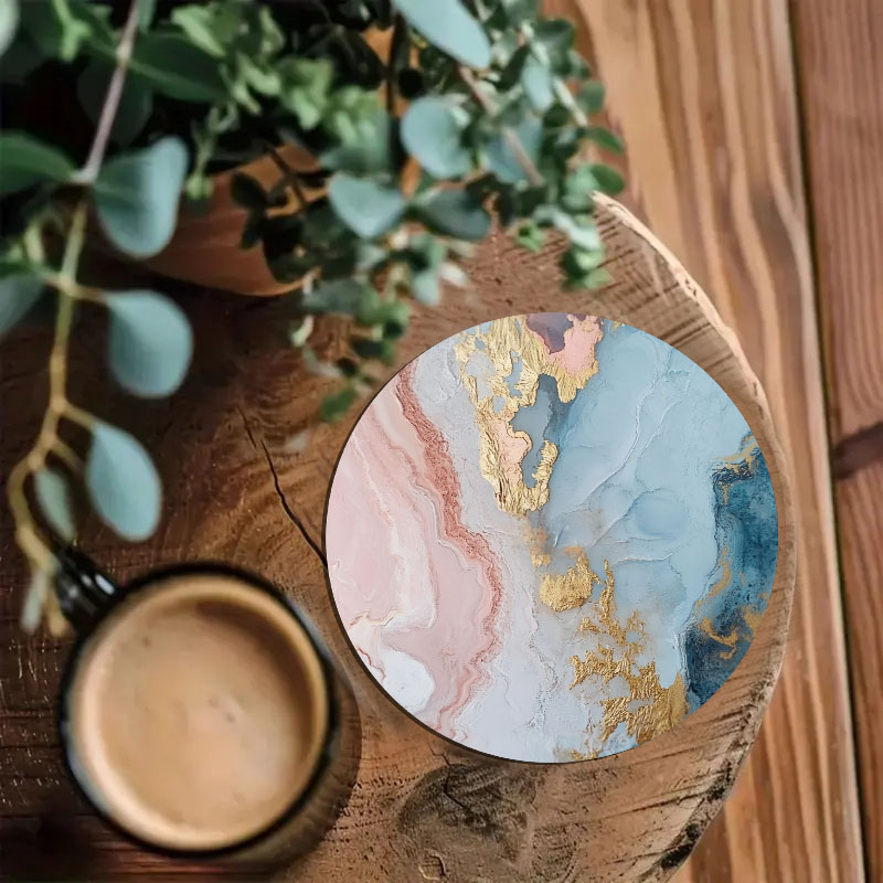 4 Buah Tatakan Gelas Bermotif  - Marble Coaster Set ulasan dan harga
