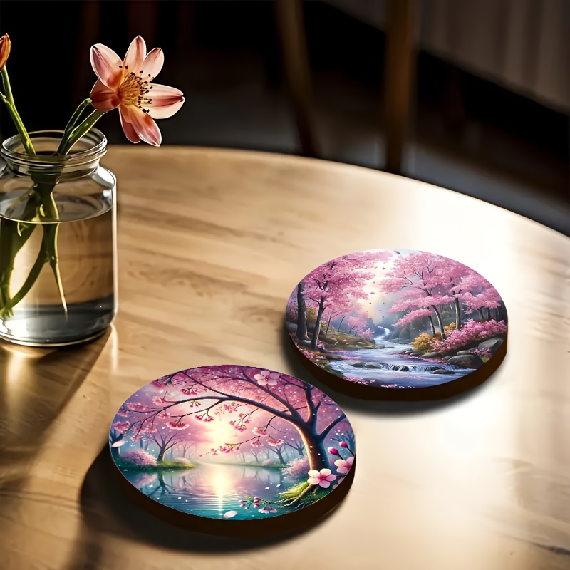 4/6 Buah Tatakan Gelas Kayu Me - Marble Coaster Set ulasan dan harga