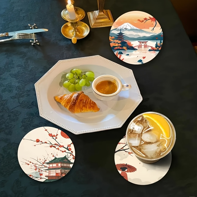 4/6 Buah Tatakan Gelas Kayu Me - Marble Coaster Set ulasan dan harga