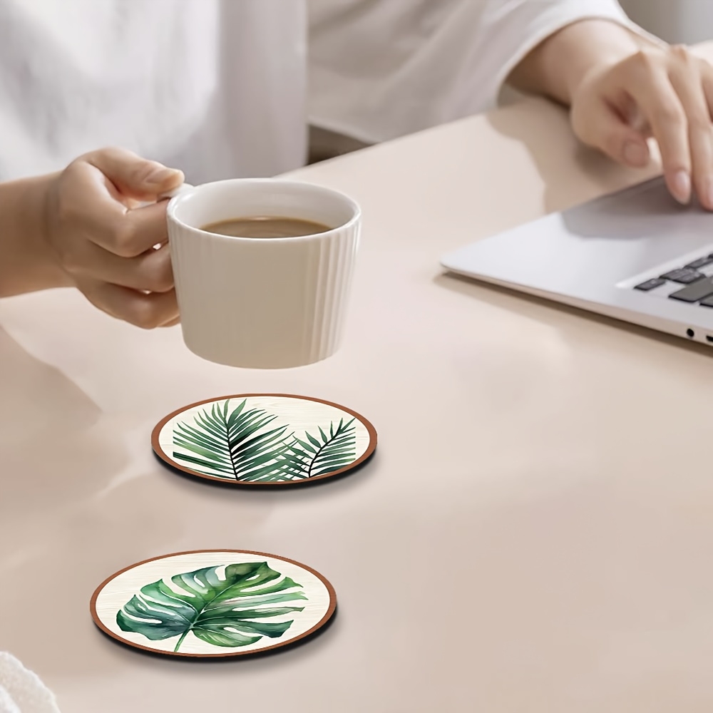5 Buah Tatakan Gelas Kayu Berm - Marble Coaster Set ulasan dan harga