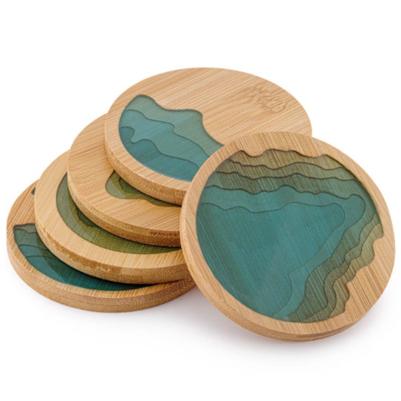 Kreatif Bambu Resin Kreatif Kl - Marble Coaster Set ulasan dan harga