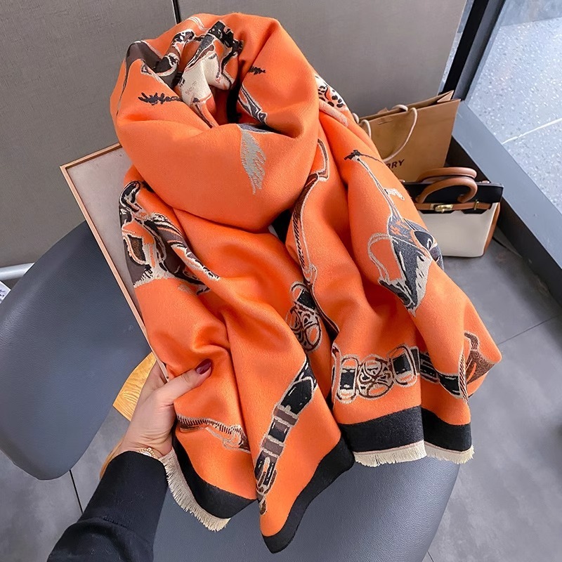 Syal Kasmir Imitasi Retro Ride - Cashmere Scarf ulasan dan harga
