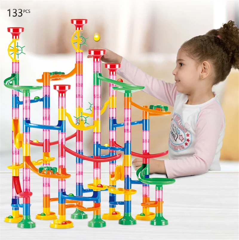 50-142PCS Mainan Bola Labirin  - Marble Coaster Set ulasan dan harga
