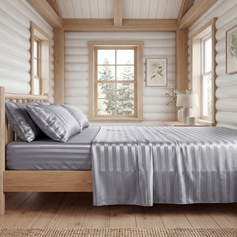 Set Sprei Satin Bergaris Anti  - Silk Pillowcase ulasan dan harga