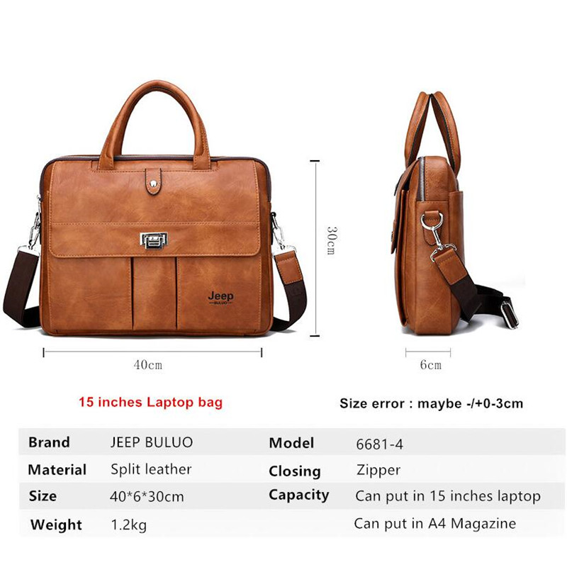 Tas Kulit Pria Jeep Buluo, Tas - Leather Briefcase ulasan dan harga