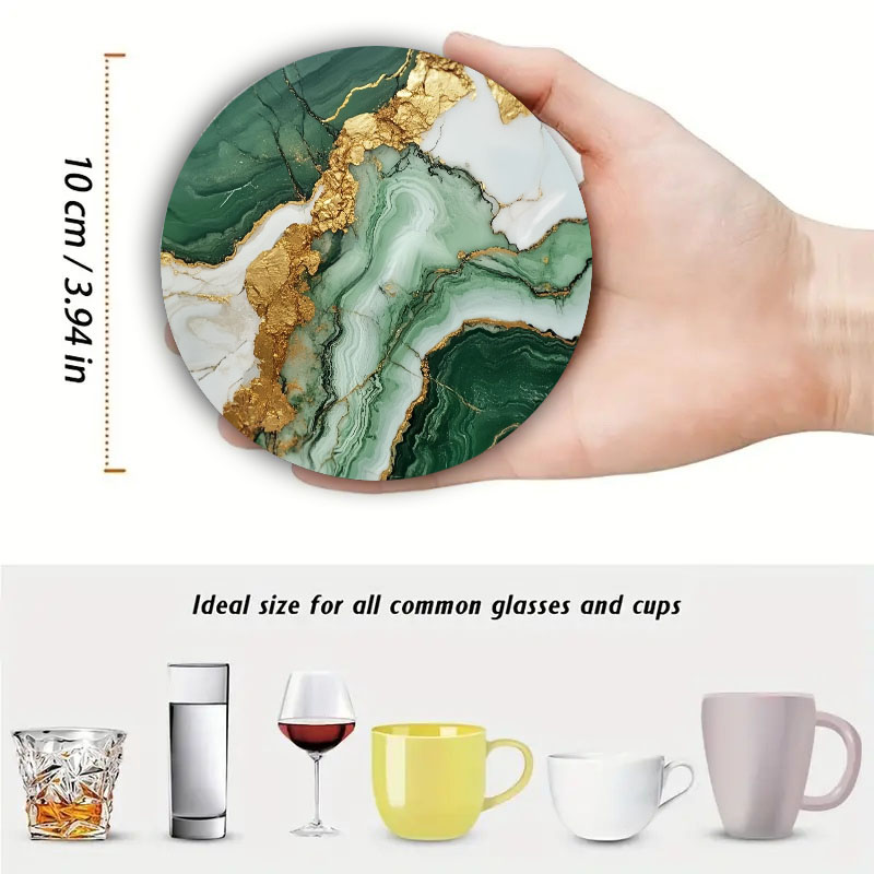 4 Buah Tatakan Gelas Bermotif  - Marble Coaster Set ulasan dan harga