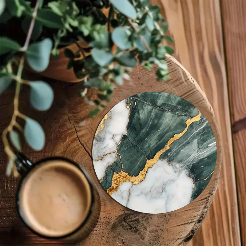 4 Buah Tatakan Gelas Bermotif  - Marble Coaster Set ulasan dan harga