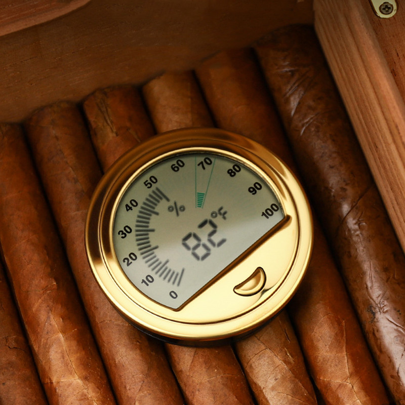 Higrometer cerutu Mini portabe - Premium Cigar Case ulasan dan harga